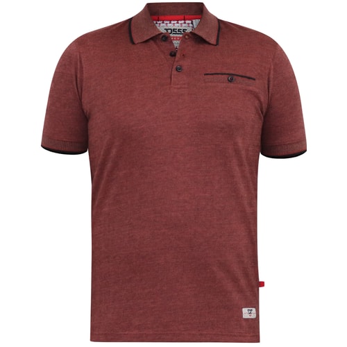 D555 Troy Textured Polo Shirt With Jacquard Collar Rust